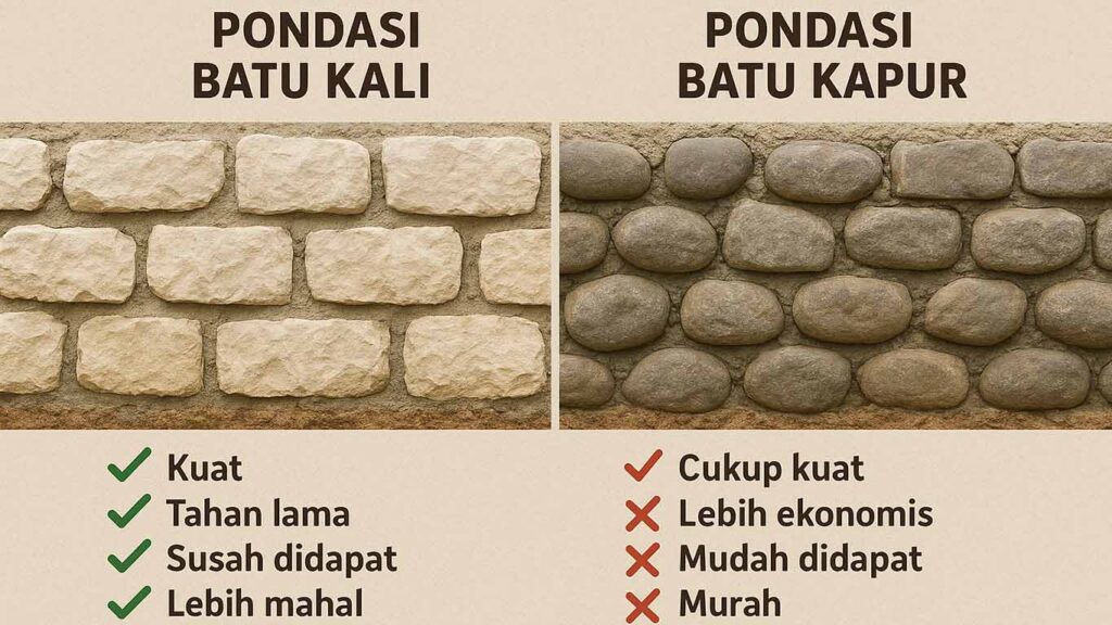 Desain Arsitek - Perbandingan Pondasi Batu Kali dan Batu Kapur