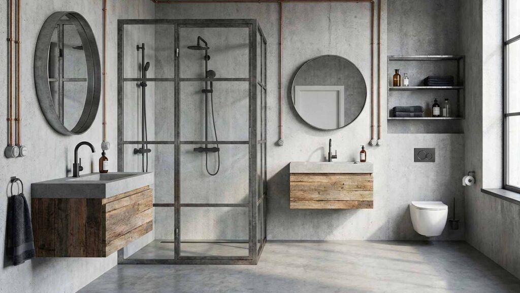Desain Arsitek Jogja - Inspirasi Interior Kamar Mandi Industrial Minimalis