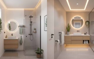 Desain Arsitek Jogja - Material Pendukung Kamar Mandi Aksesories Rak Marmer dan Lighting