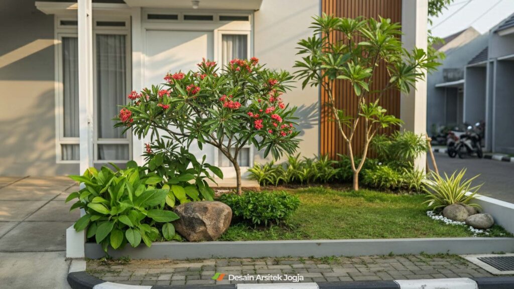 Desain Rumah Tropis Modern 1 Lantai Desain Arsitek Jogja - Studio DAJ Taman Rumah Tropis