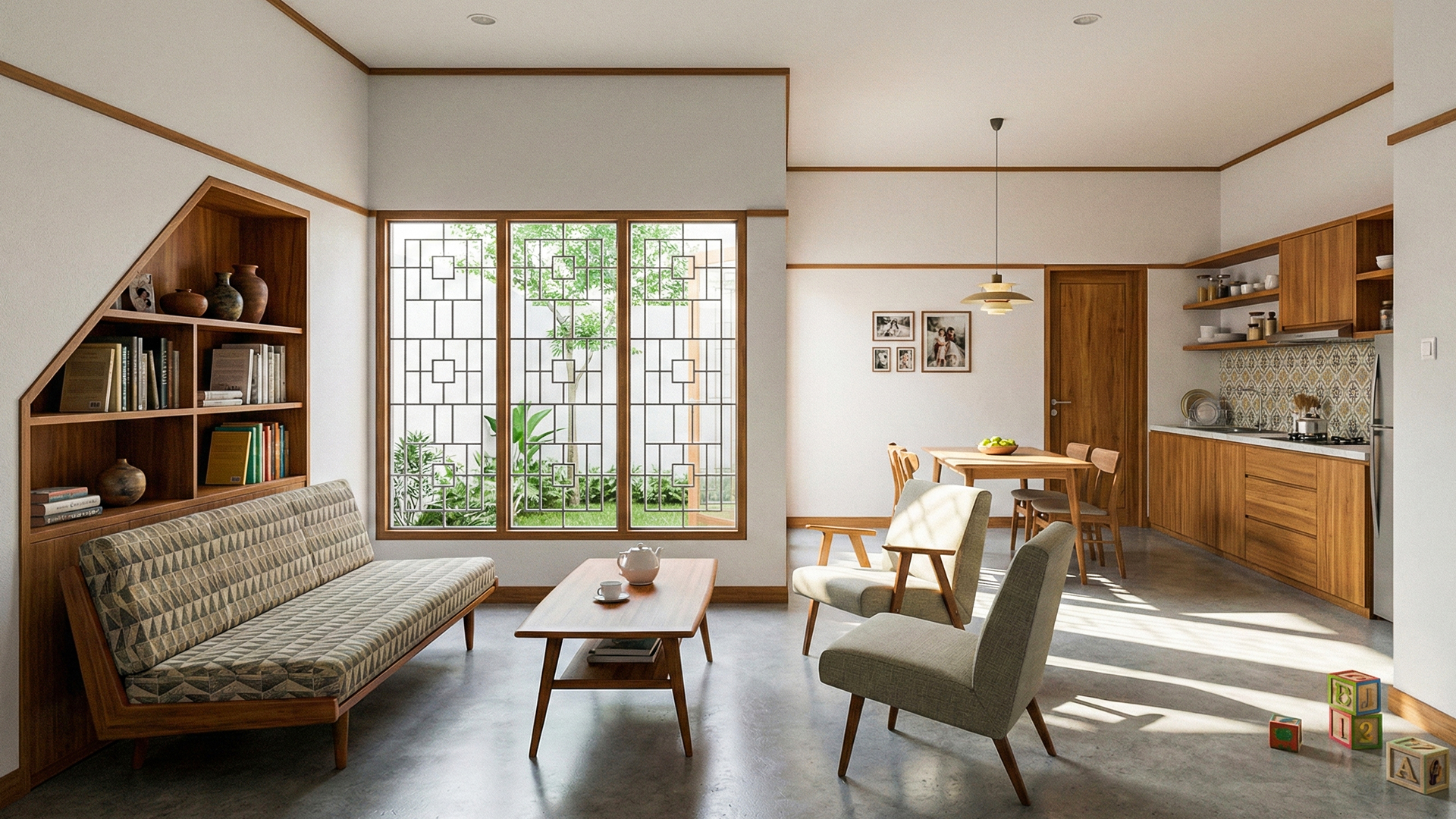 Interior Ruang Keluarga Rumah Jengki - Desain Arsitek Jogja